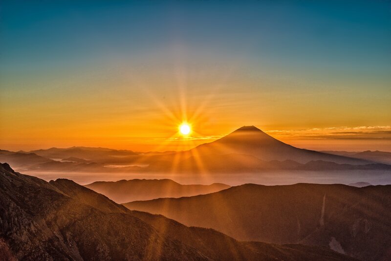 Sunrise over Mount Fuji