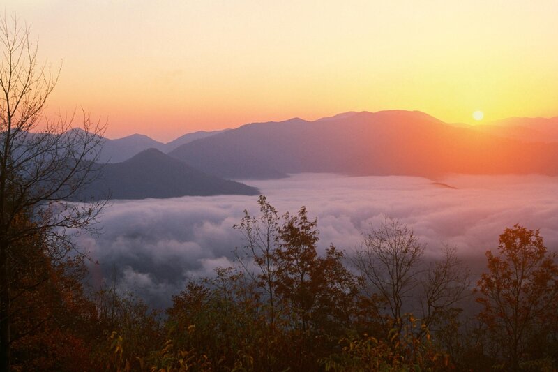 Sunrise over Mountain Fog — Orange