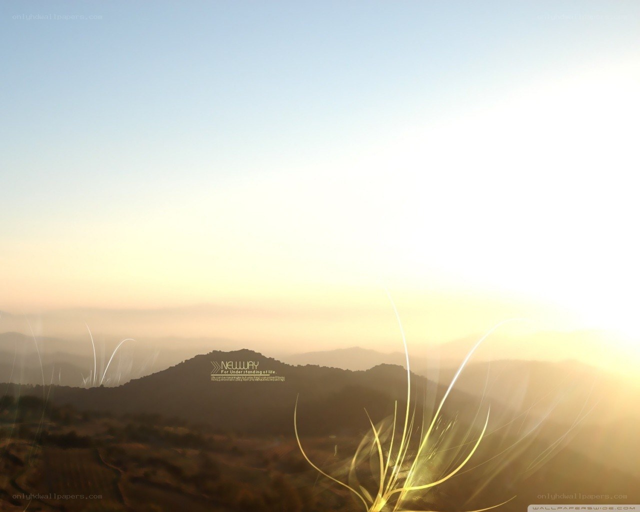 Sunrise over mountain hills