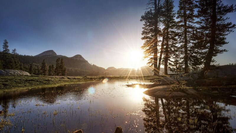 Sunrise over Mountain Lake — Blue, Serene, Photograph