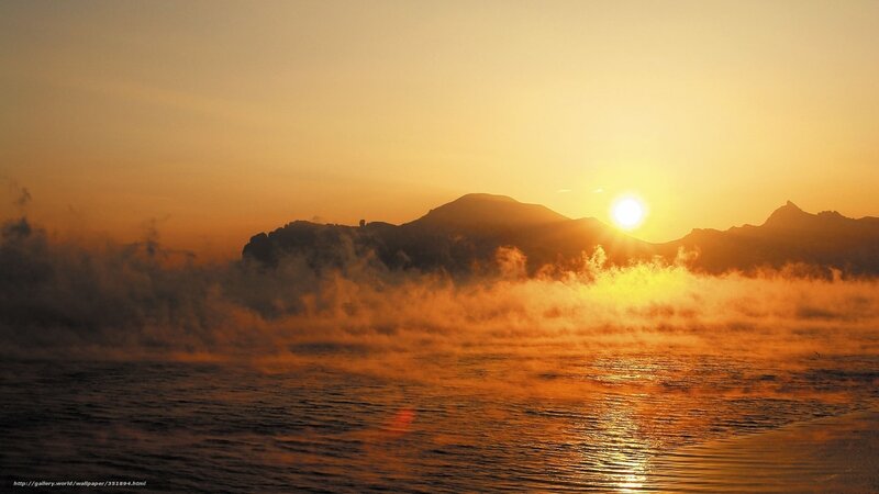 Sunrise over Mountain Lake — Orange, Serene