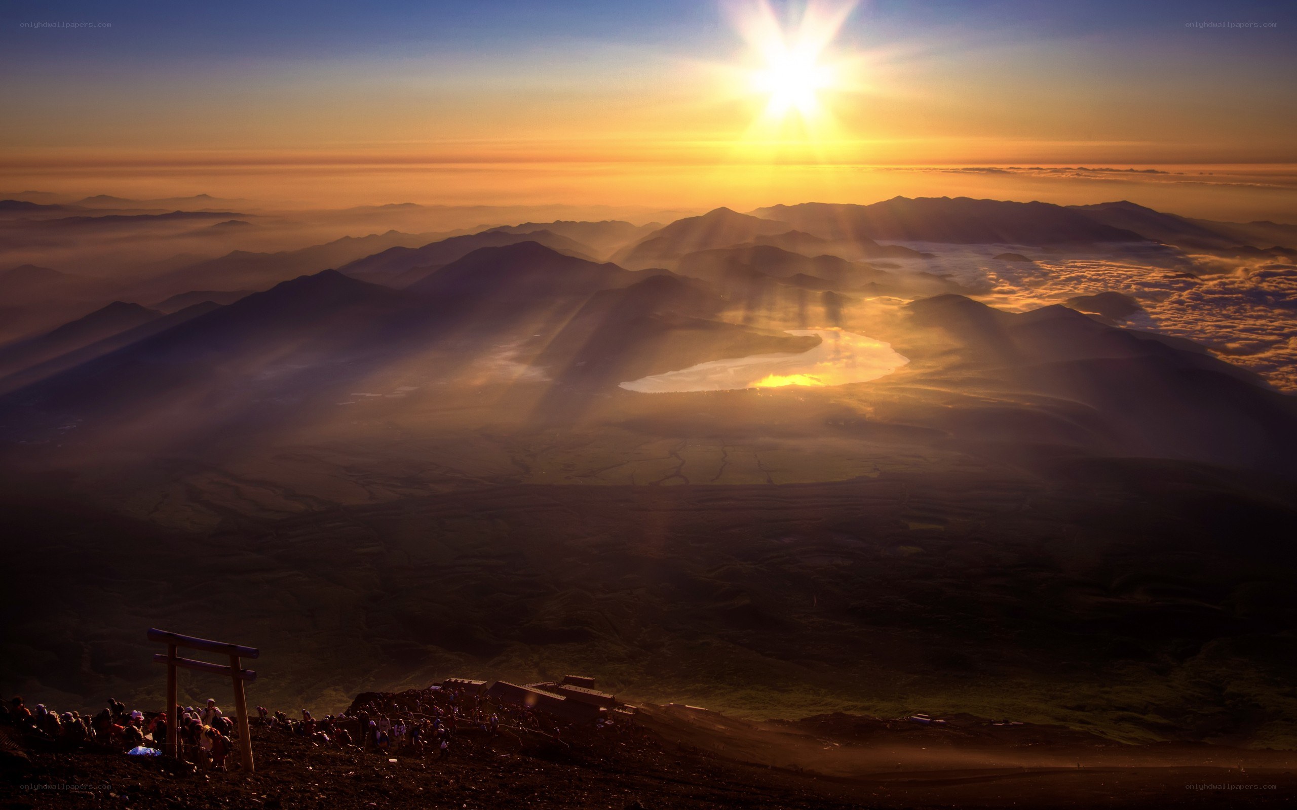 Sunrise over mountain landscape