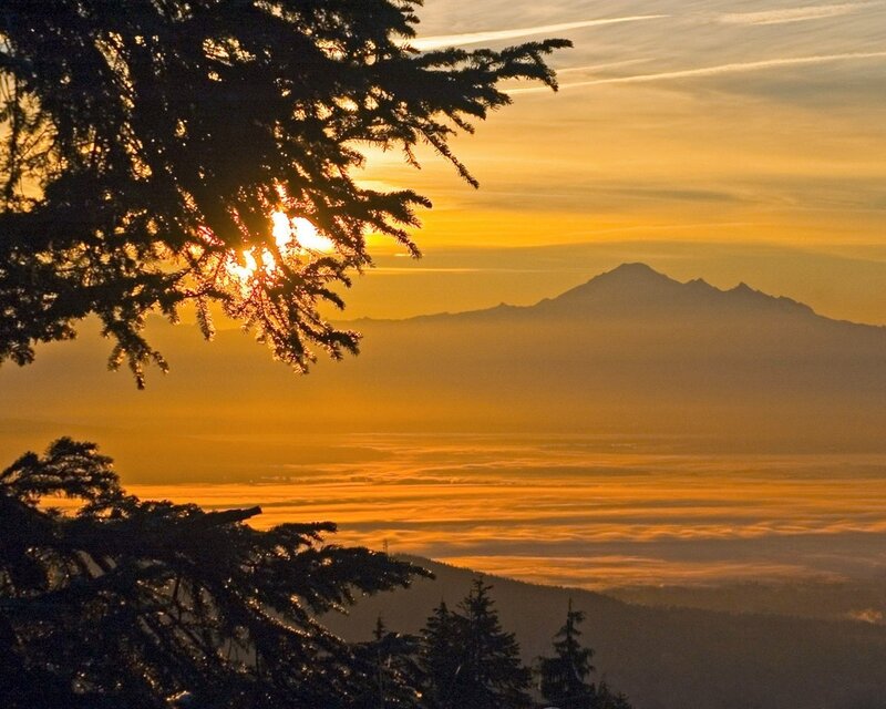 Sunrise over Mountain — Orange, Serene