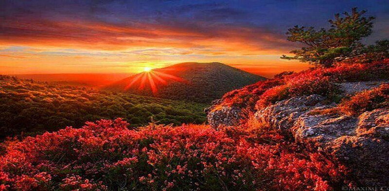 Sunrise over Mountain — Orange