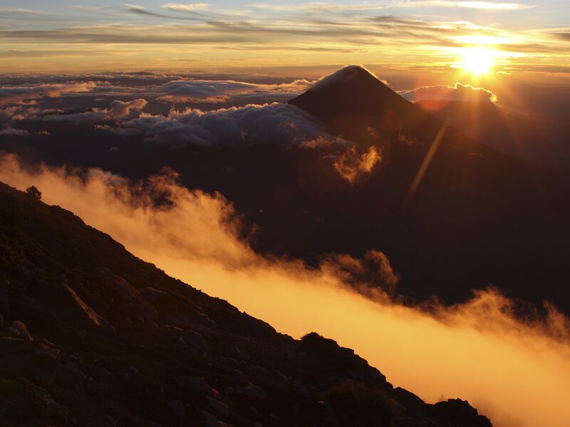 Sunrise over mountain peak