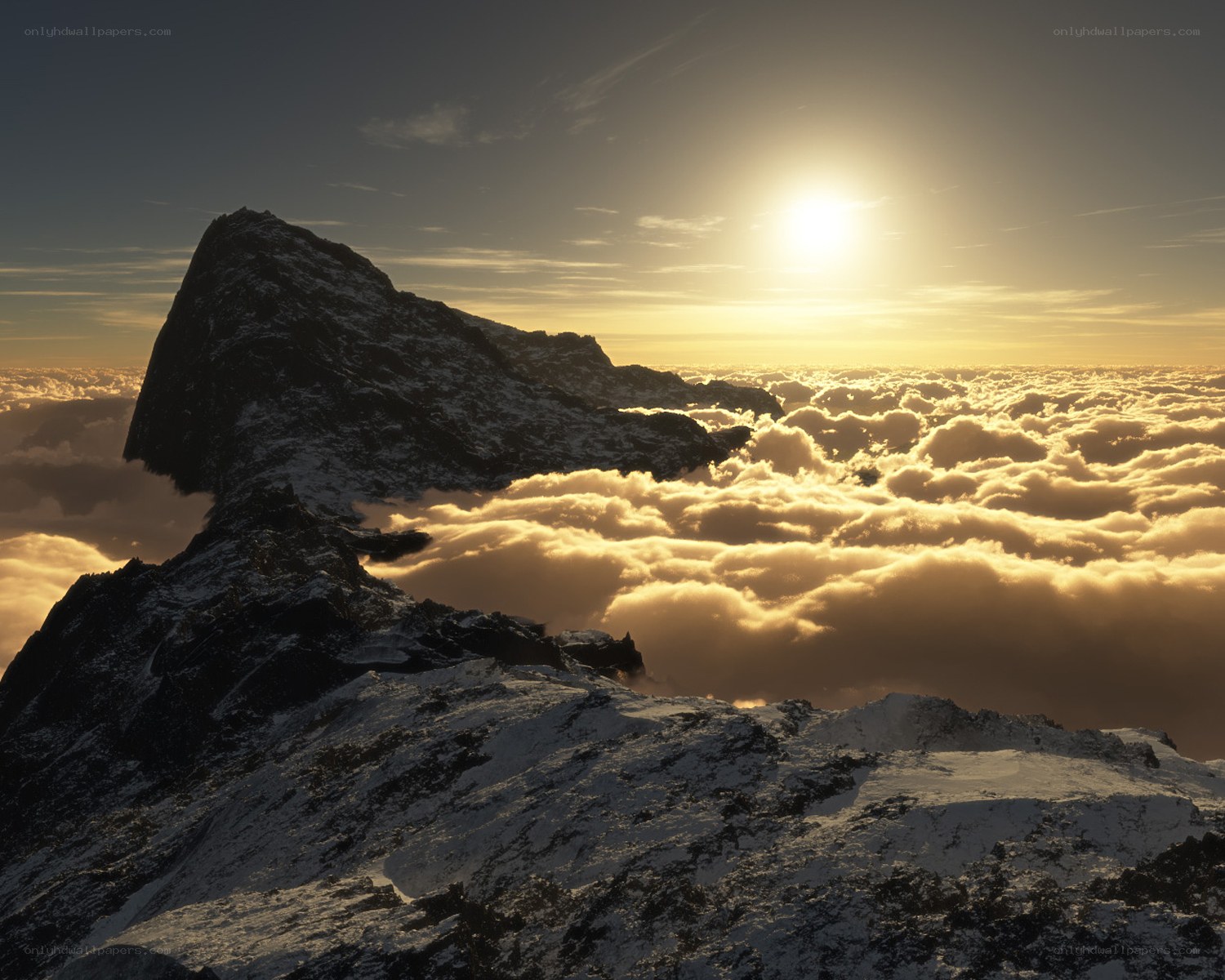 Sunrise over mountain peaks
