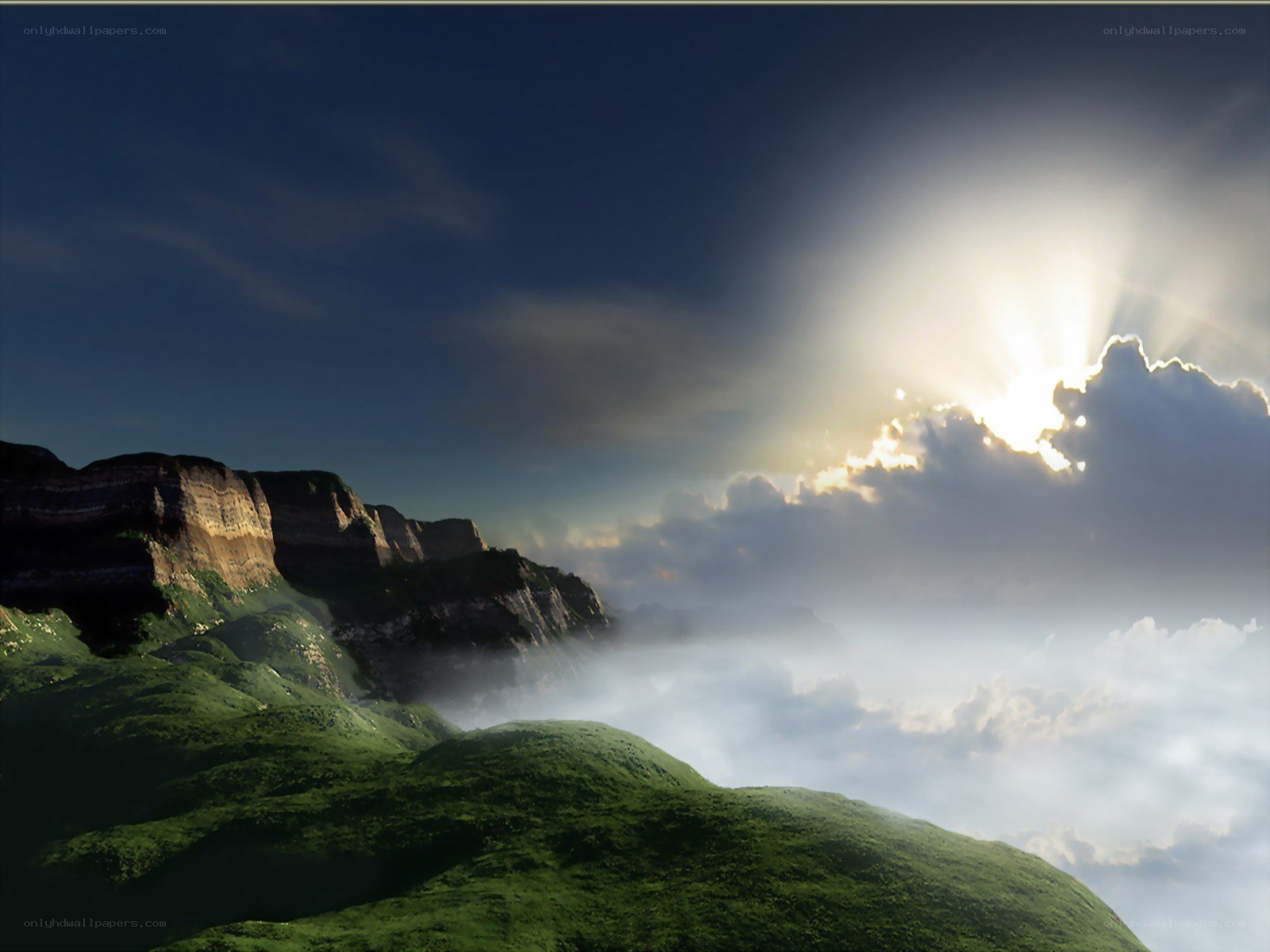 Sunrise over mountain peaks