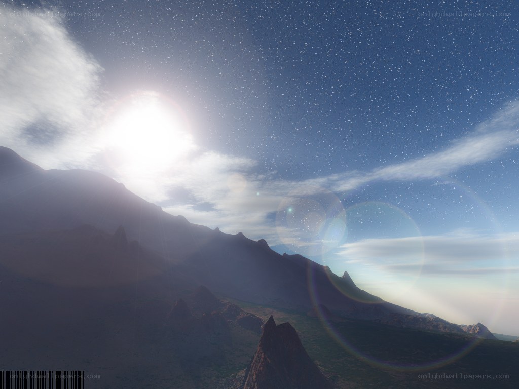 Sunrise over mountain peaks