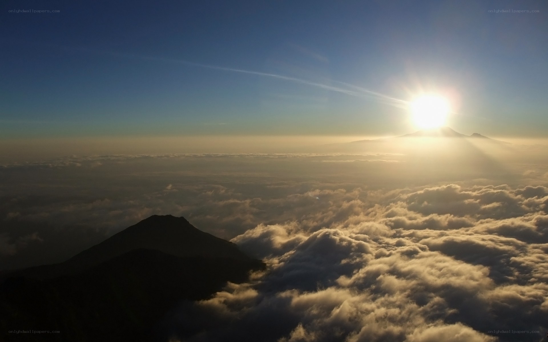 Sunrise over mountain peaks