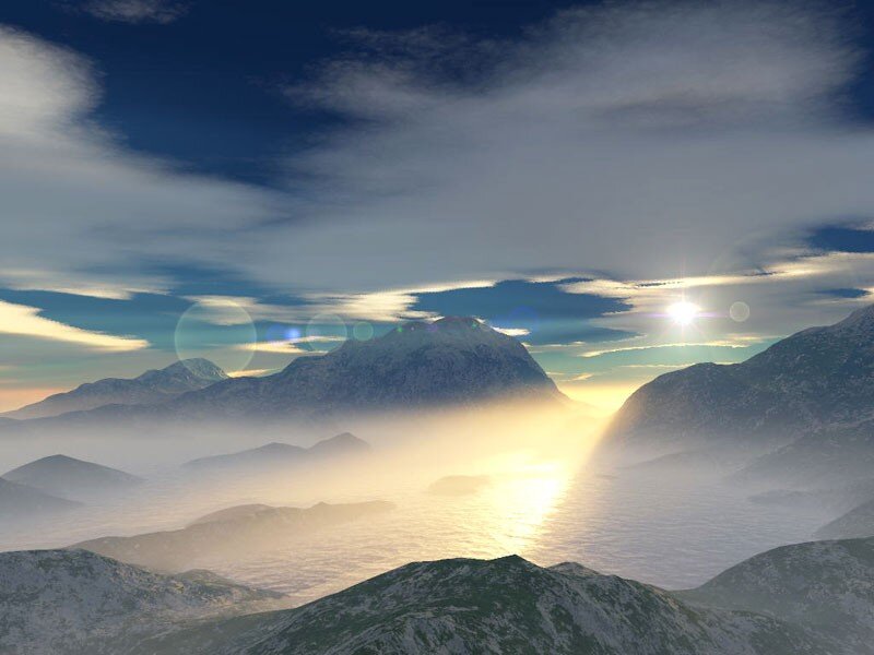 Sunrise over mountain peaks
