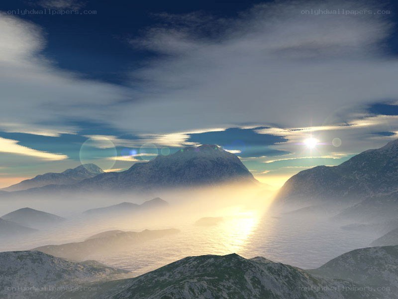 Sunrise over mountain peaks