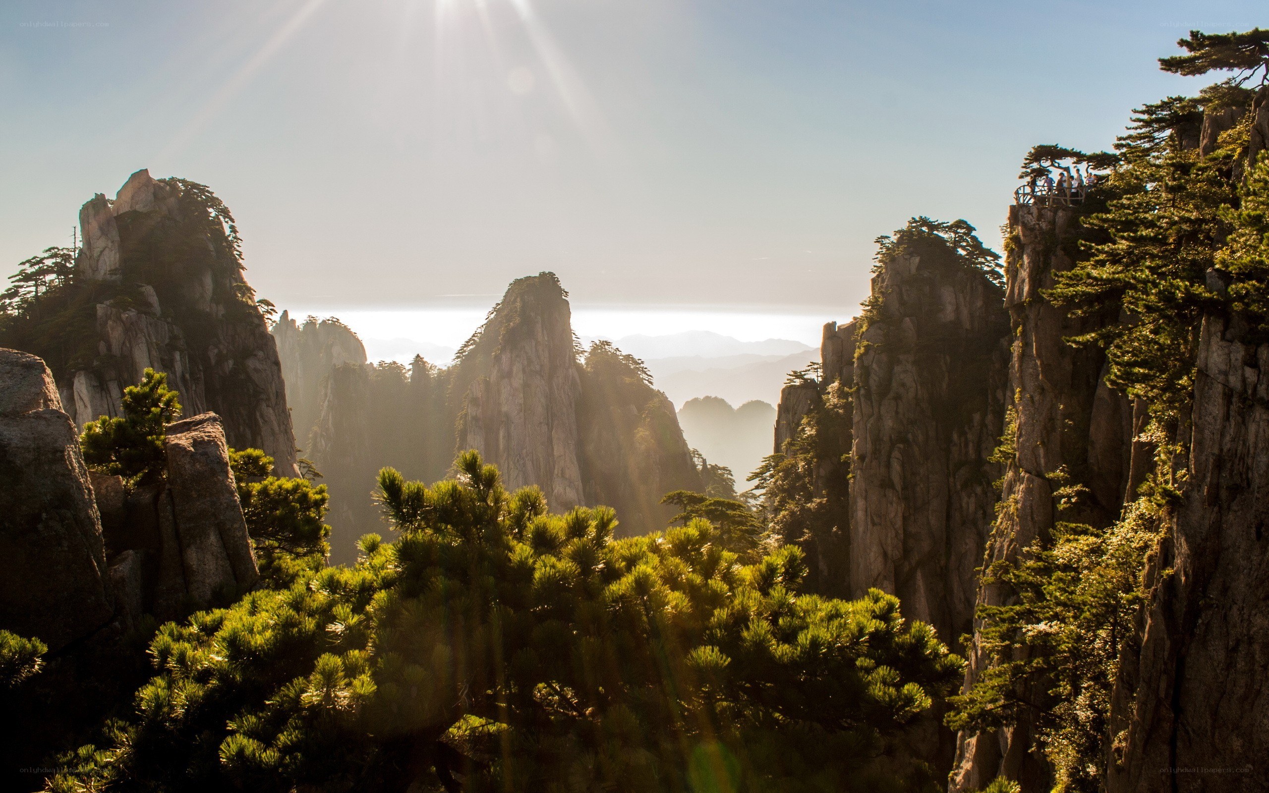 Sunrise over mountain peaks