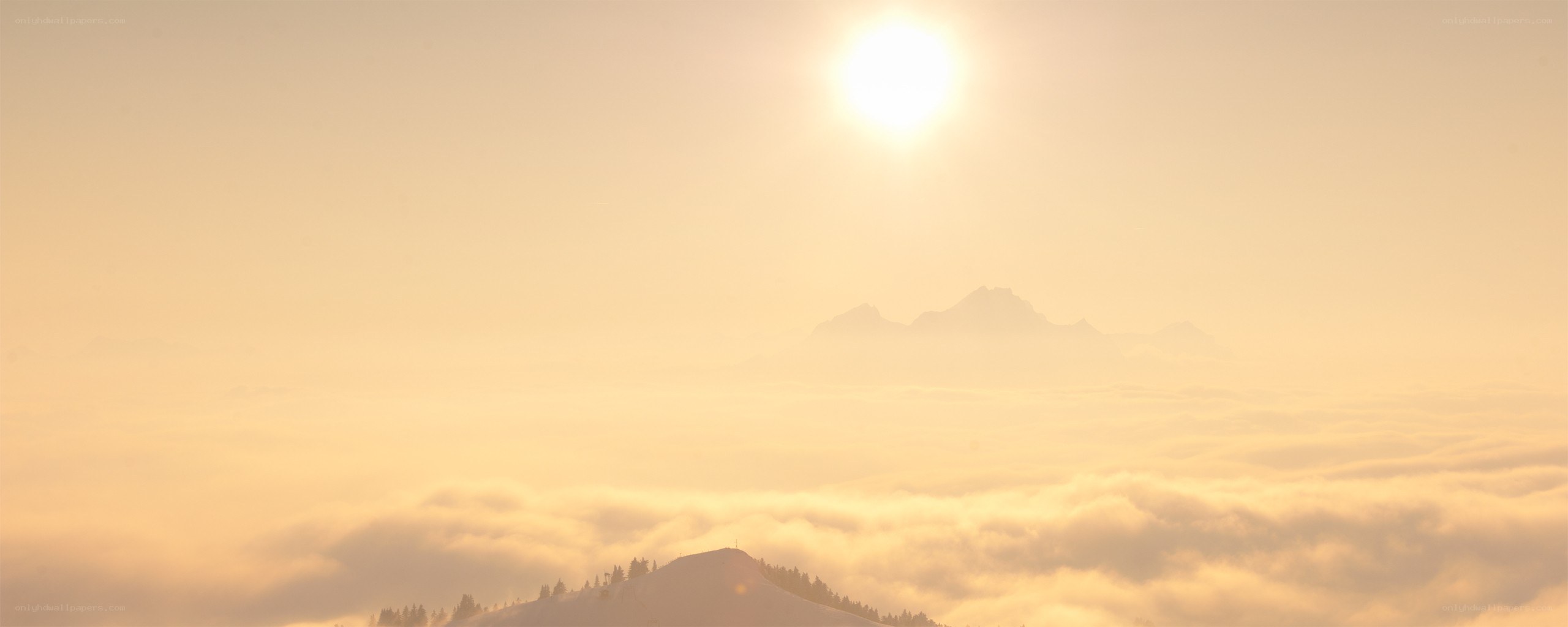 Sunrise over mountain peaks