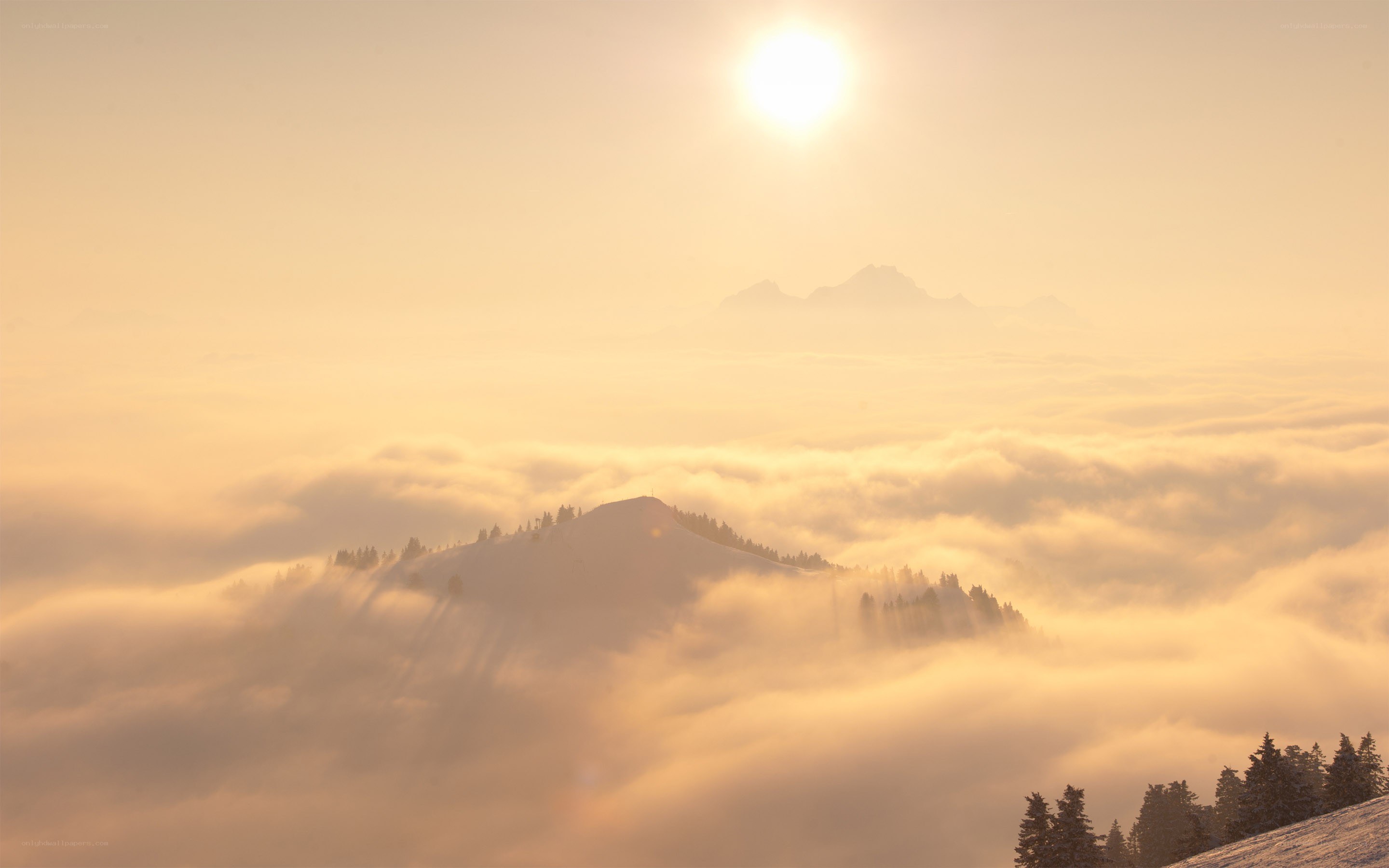 Sunrise over mountain peaks