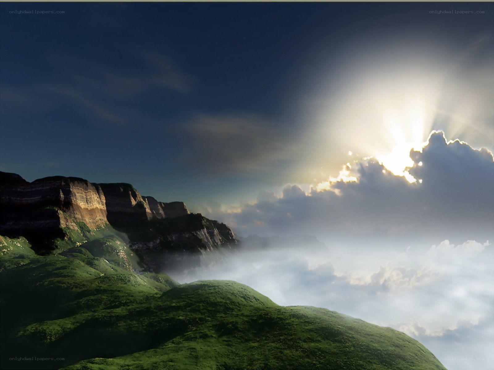 Sunrise over mountain peaks
