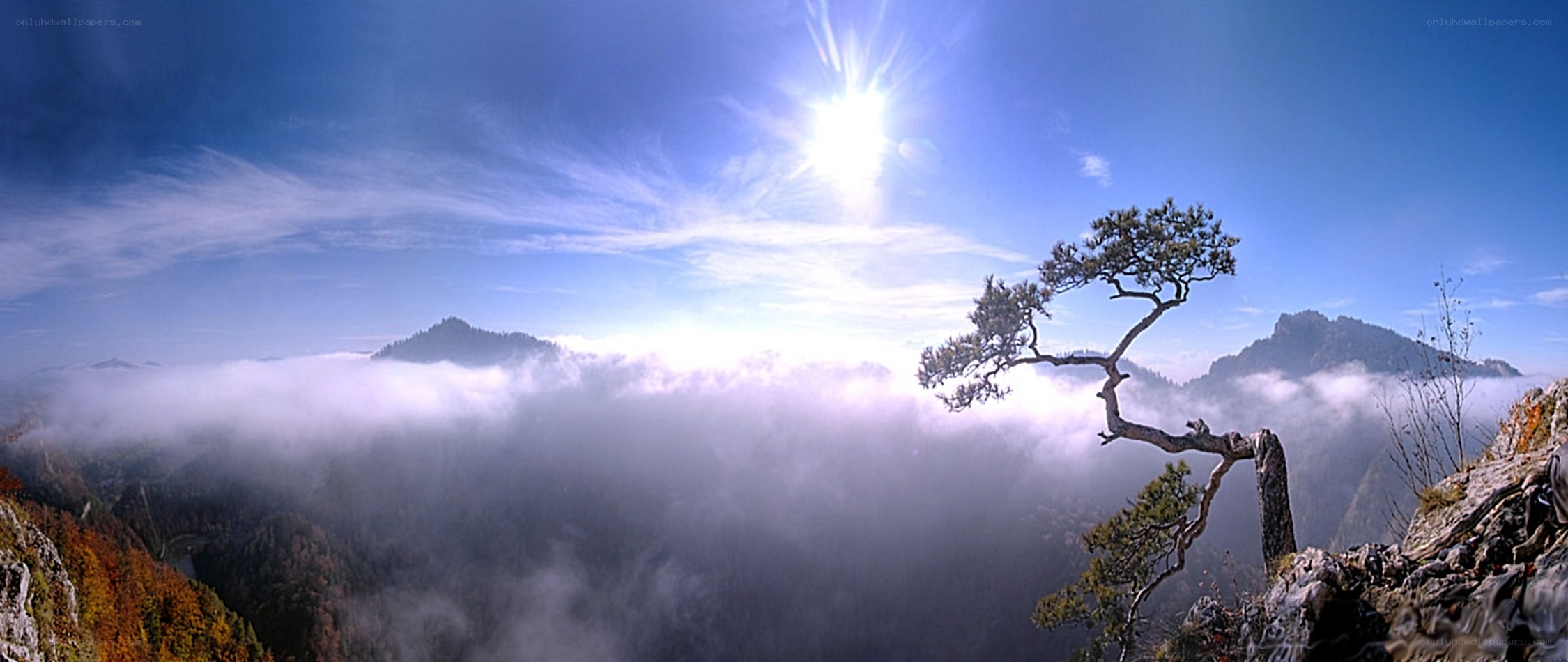 Sunrise over mountain peaks