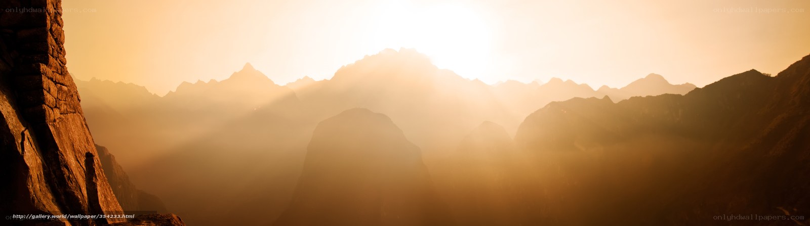 Sunrise over mountain range