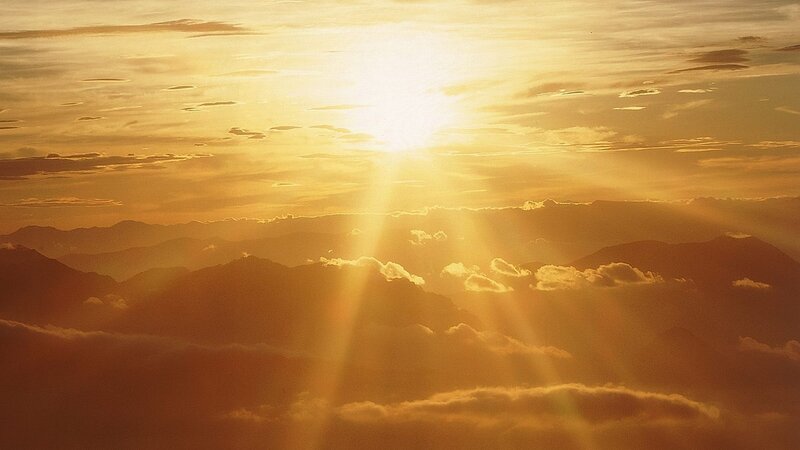Sunrise over mountain ranges