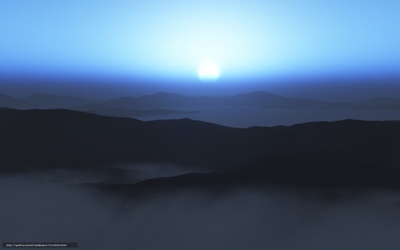 Sunrise over mountain ranges