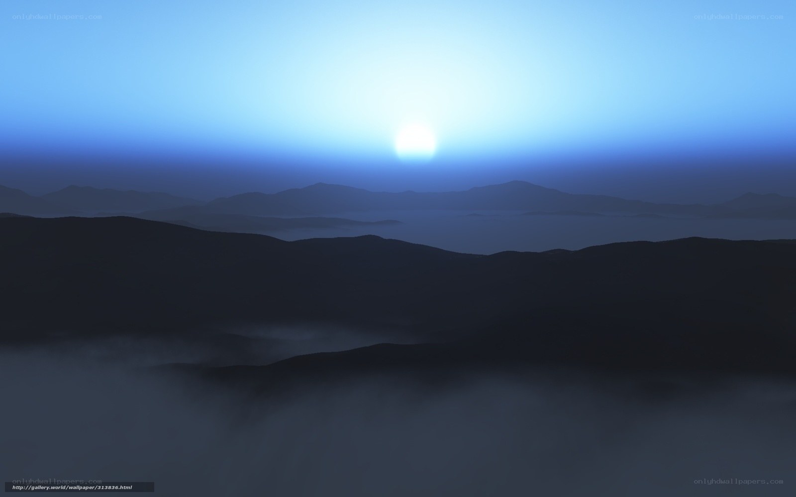 Sunrise over mountain ranges