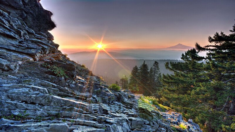 Sunrise over Mountain Ridge — Orange