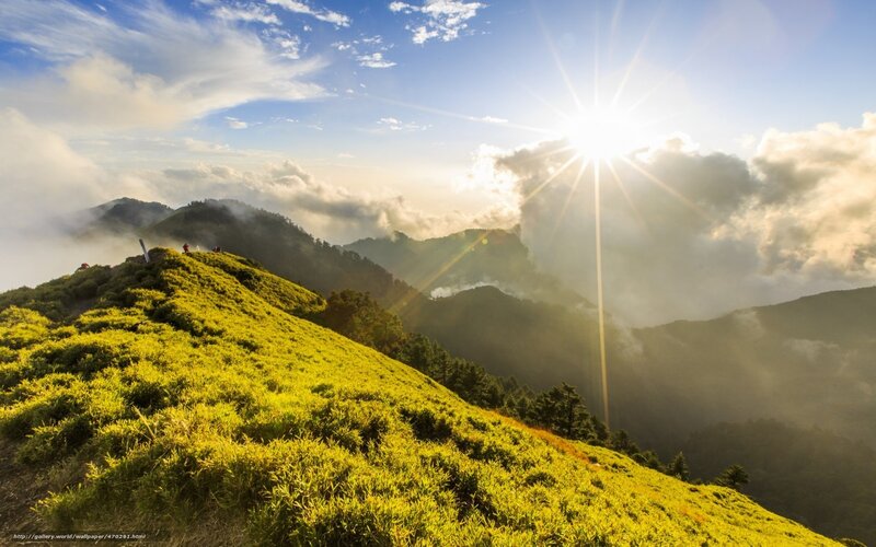 Sunrise over mountain ridge