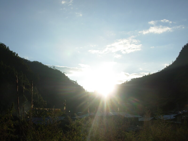 Sunrise over Mountain Valley — Blue