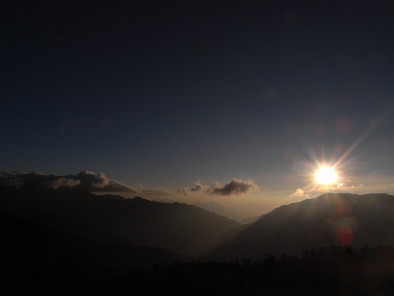 Sunrise over Mountains — Black, Dramatic, Photograph