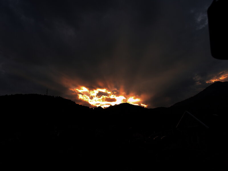 Sunrise over Mountains — Black