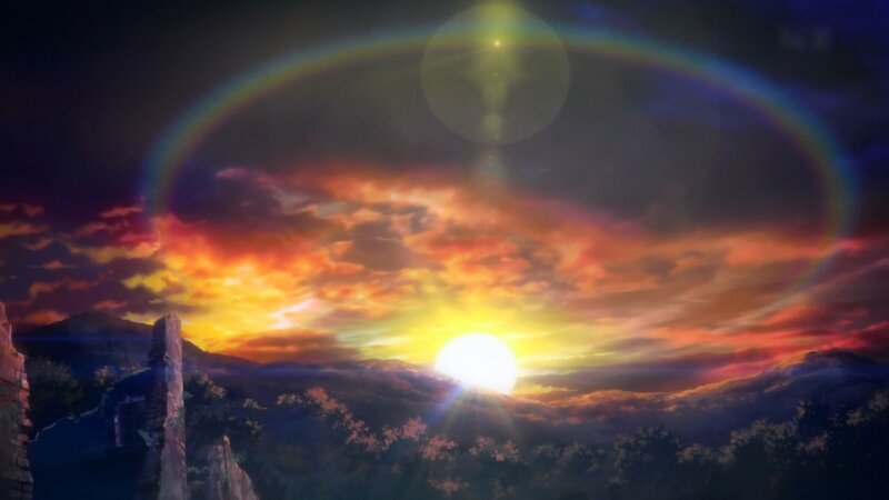 Sunrise over Mountains — Orange, Dramatic, Anime