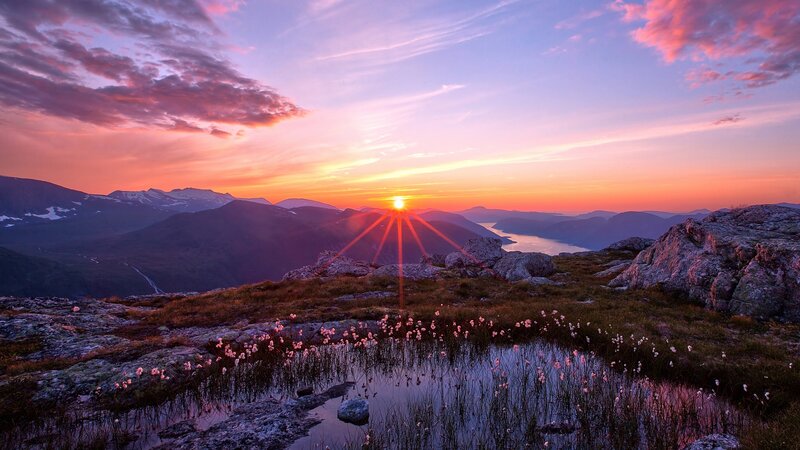 Sunrise over Mountains — Purple, Serene, Sunset