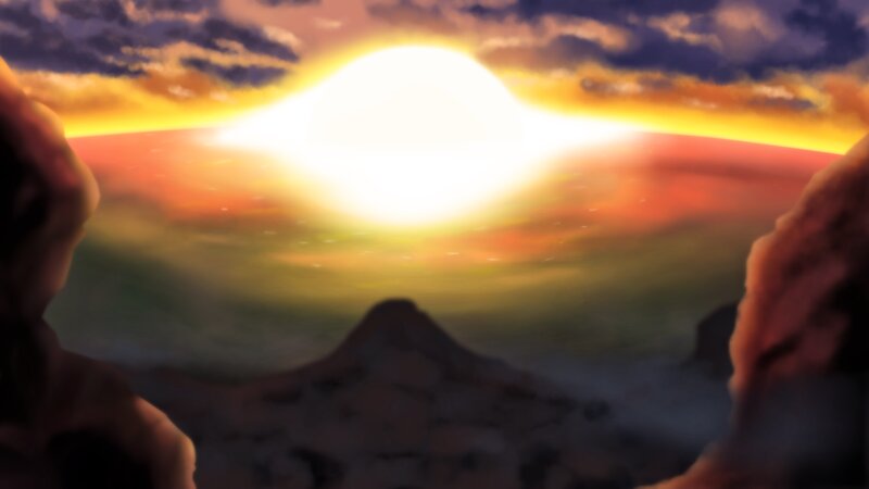 Sunrise over Mountains — Yellow, Dramatic