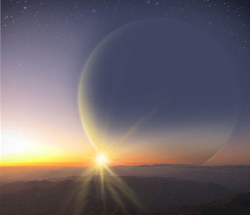 Sunrise over Mountains — Yellow, Serene