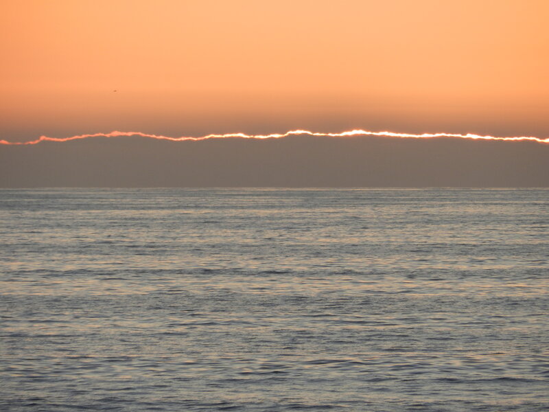 Sunrise over Ocean — Orange, Serene, Photograph, Sky
