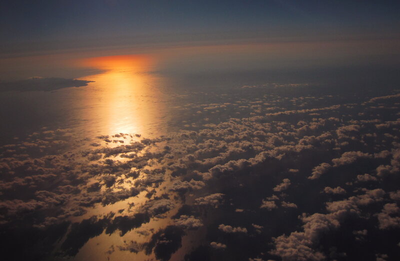 Sunrise over Ocean — Orange, Serene, Photograph