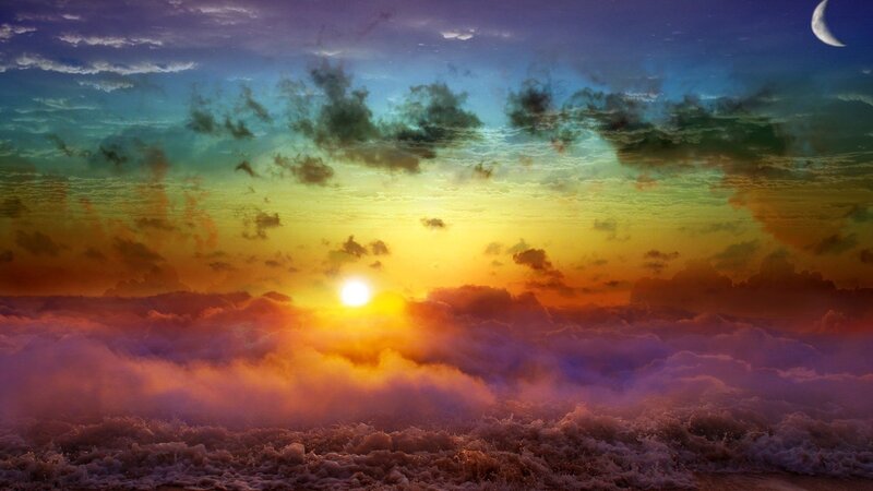 Sunrise over Ocean — Yellow, Dramatic