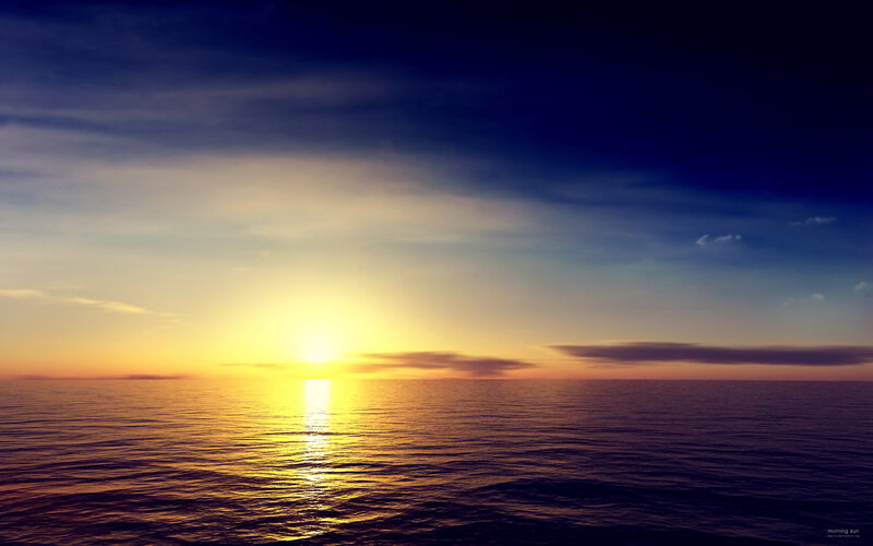 Sunrise over Ocean — Yellow, Serene