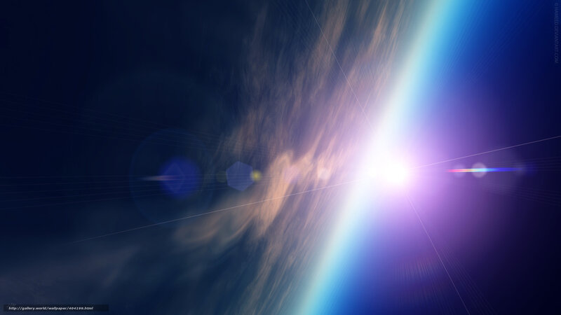 Sunrise over Planet — Blue