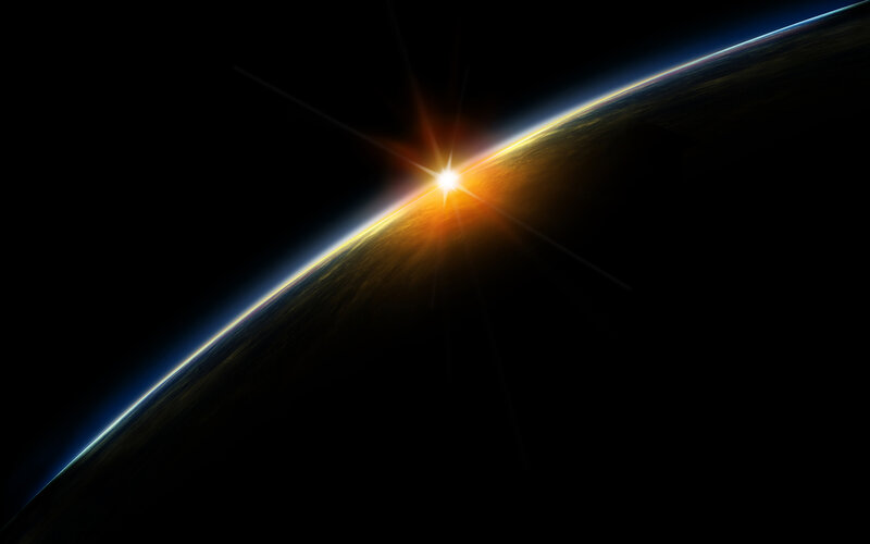 Sunrise over Planet Earth — Black