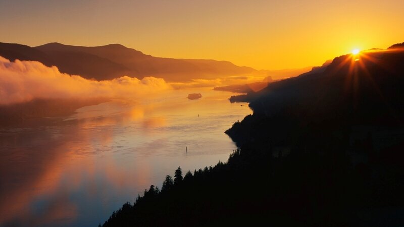 Sunrise over River Valley