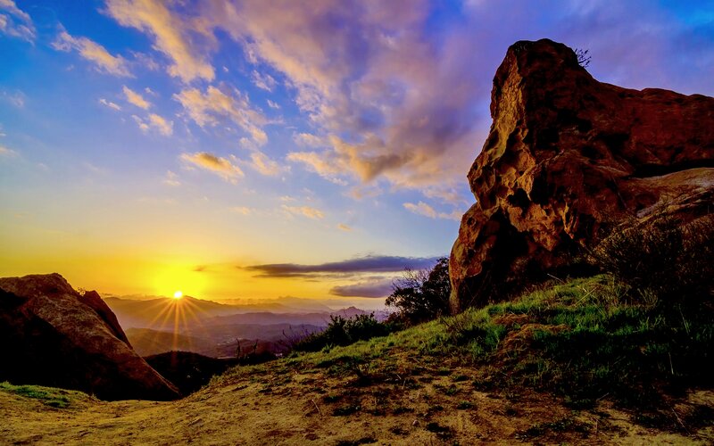 Sunrise over Rocky Hills — Blue