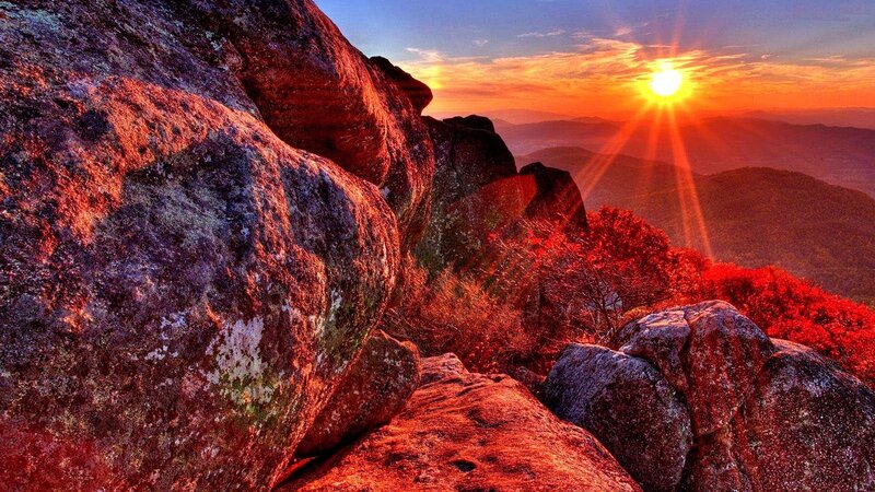 Sunrise over Rocky Peak — Red