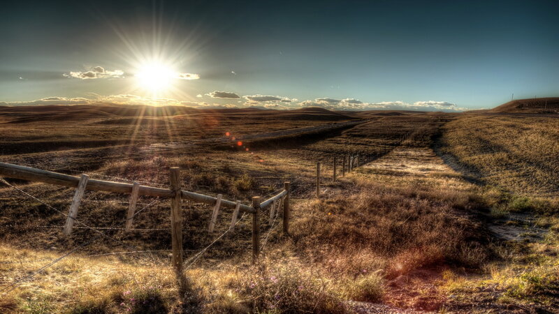 Sunrise over Rolling Hills — Brown