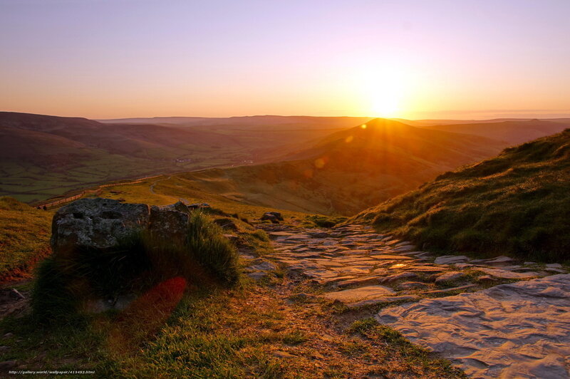 Sunrise over Rolling Hills — Orange, Serene