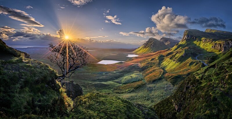 Sunrise over Scottish Hills