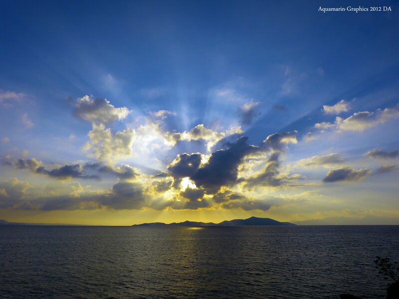Sunrise over Sea — Blue, Dramatic
