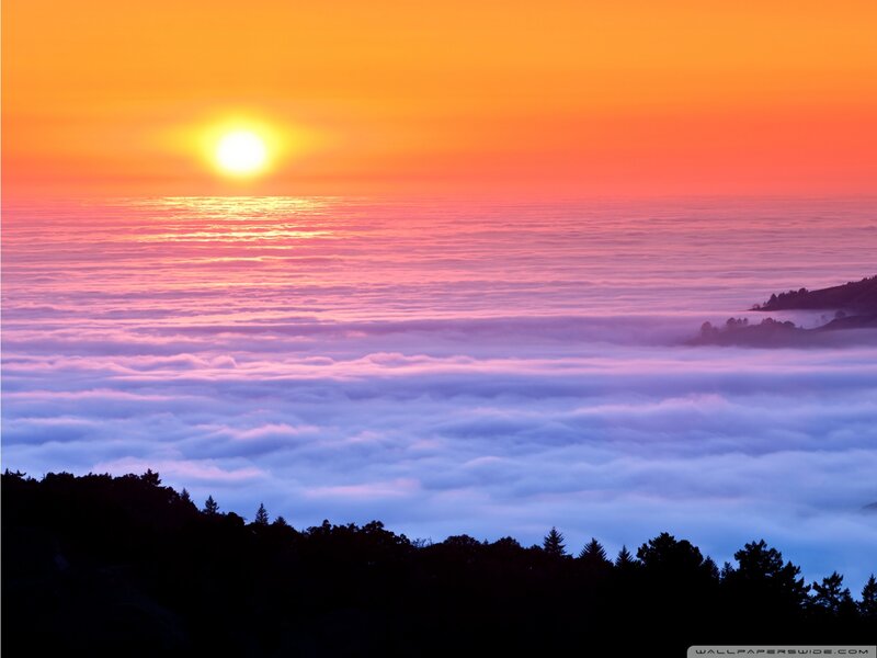 Sunrise over Sea of Clouds — Orange, Serene