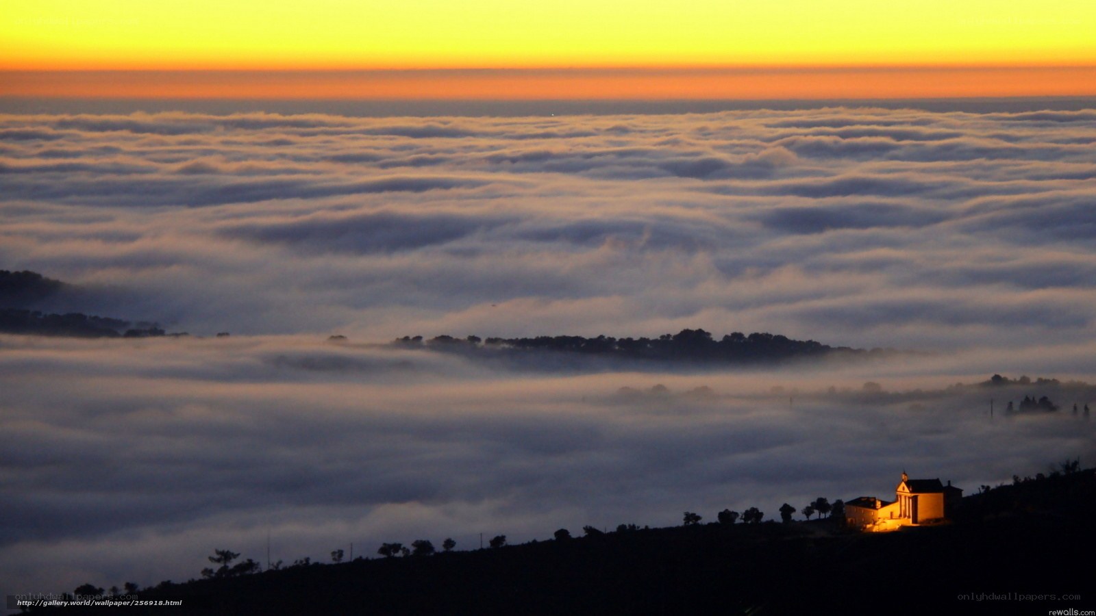 Sunrise over sea of clouds