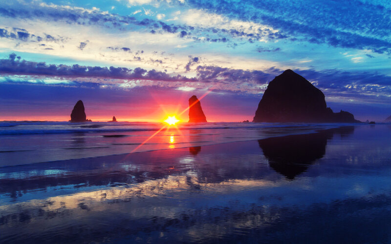 Sunrise over Sea Rocks