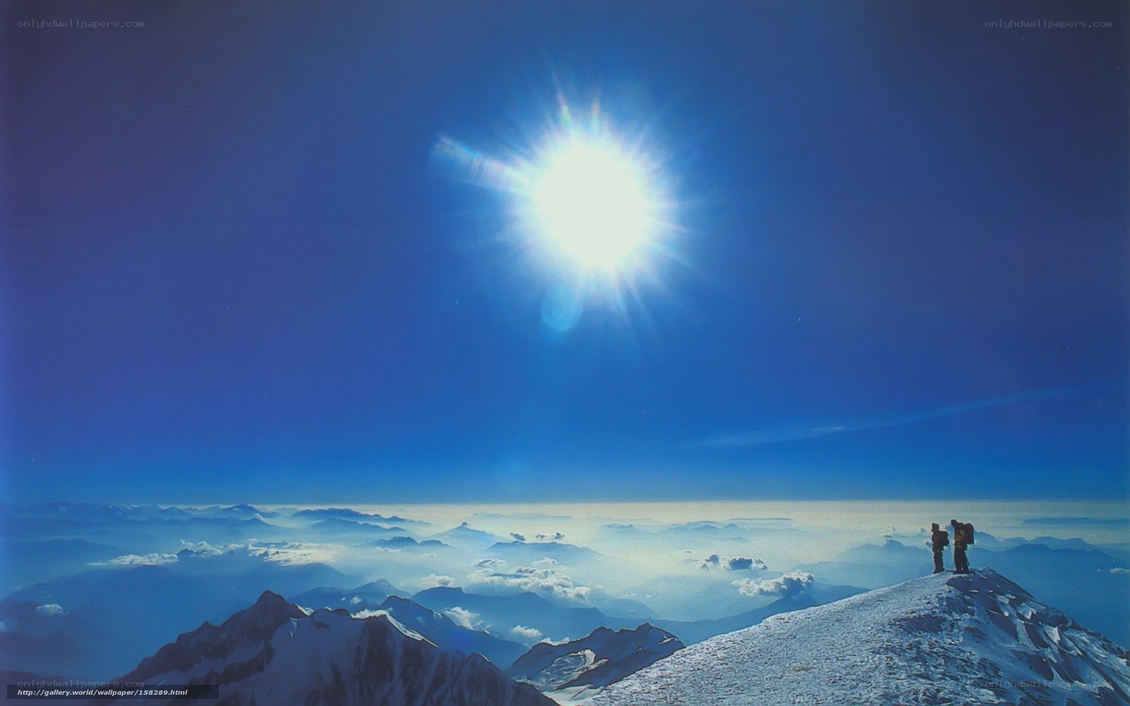 Sunrise over snow-capped peaks